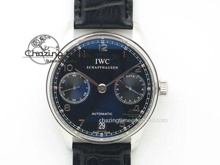 MIROTIME 0410 Elegant Portuguese IW371615 ZF 1:1 Best Edition SS Green Dial on Black Leather Strap A96355 V 7081